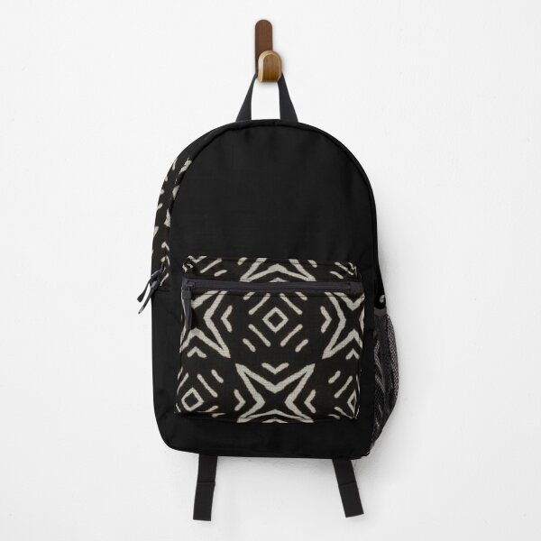 Item preview, Black Tshirt with Geometric Black and White Mudcloth Design designed and sold by funkyvibes.