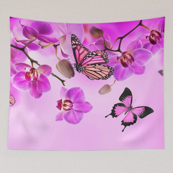 Item preview, PinkpinFlowers with butterflys designed and sold by SHASHI KUMAR M S.