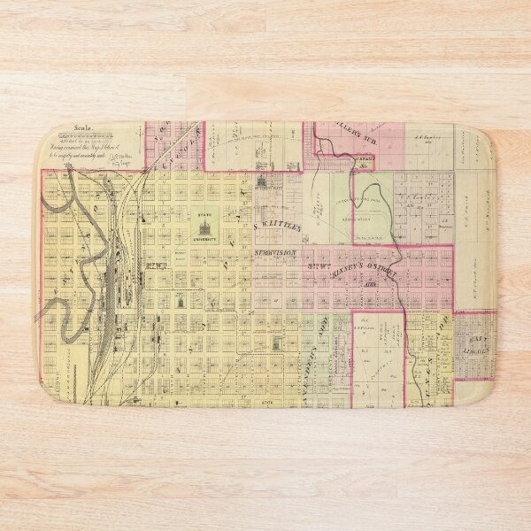 Item preview, Old Lincoln NE Map (1885) Vintage Nebraska Capital City & Street Atlas designed and sold by BravuraMedia.