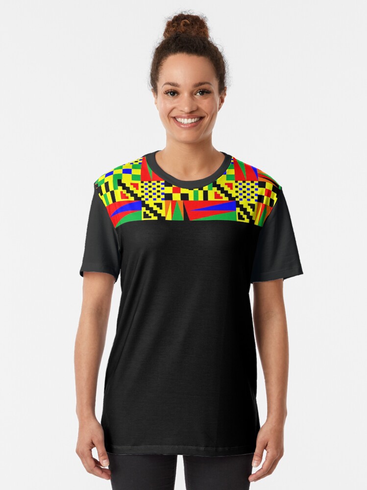 Black T Shirt with African Kente Cloth Traditional Design Graphic T Shirt for Sale by funkyvibes Redbubble