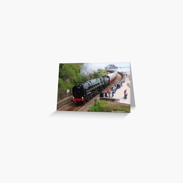 British Railways 70000 'Britannia' at Teignmouth Greeting Card