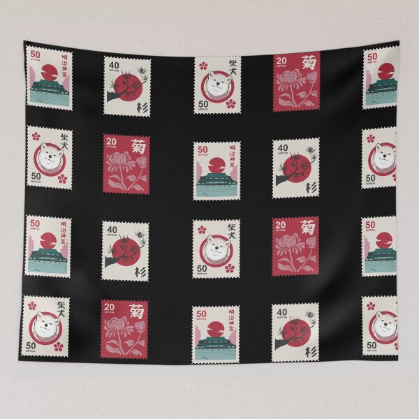Item preview, Red Japanese stamps sticker pack designed and sold by RRdesigned.
