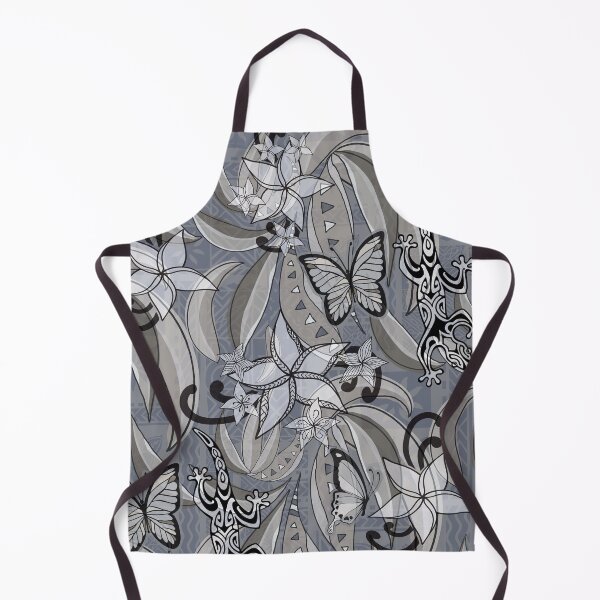 Item preview, Polynesian Vintage Silver Waterfall Jungle Gecko And Butterflies Tribal Abstract designed and sold by sunnthreads.
