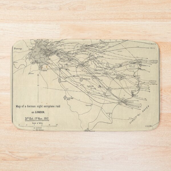 Item preview, Old London WWI German Aeroplane Raids Map (1917) Vintage World War I Atlas designed and sold by BravuraMedia.