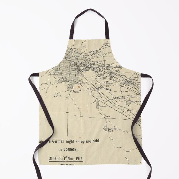 Item preview, Old London WWI German Aeroplane Raids Map (1917) Vintage World War I Atlas designed and sold by BravuraMedia.