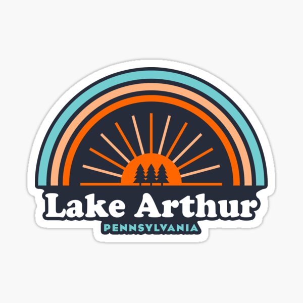 "Lake Arthur Pennsylvania Rainbow" Sticker for Sale by esskay Redbubble