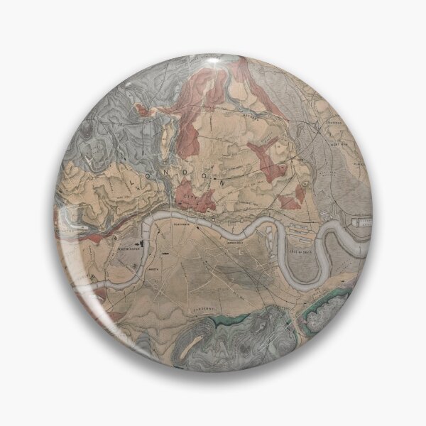 Item preview, Old London England Geological Map (1870) Vintage UK Capital City Geology Atlas designed and sold by BravuraMedia.