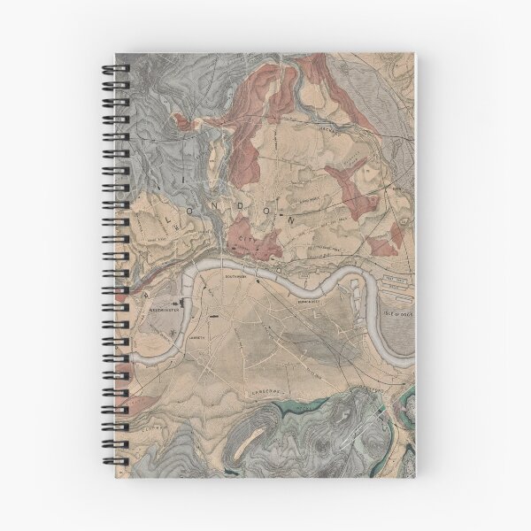 Item preview, Old London England Geological Map (1870) Vintage UK Capital City Geology Atlas designed and sold by BravuraMedia.
