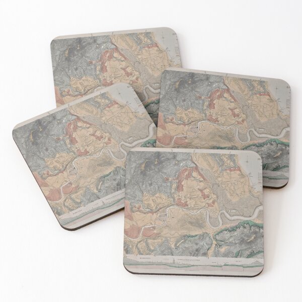 Item preview, Old London England Geological Map (1870) Vintage UK Capital City Geology Atlas designed and sold by BravuraMedia.