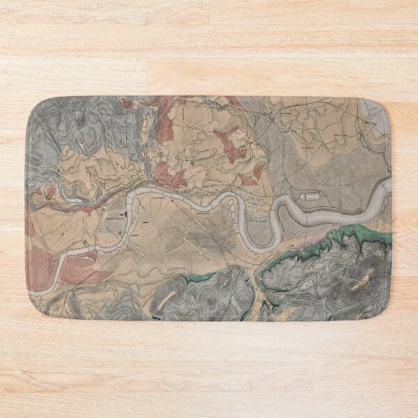 Item preview, Old London England Geological Map (1870) Vintage UK Capital City Geology Atlas designed and sold by BravuraMedia.