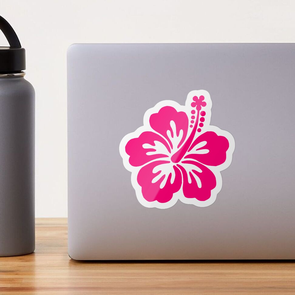 Hawaiian pink flower sticker  Sticker for Sale by ellieprints