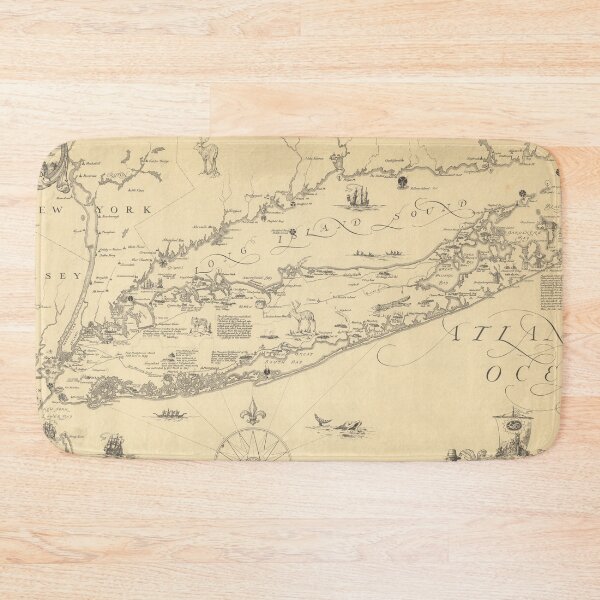 Item preview, Old Long Island NY Map (1925) Vintage Nassau & Suffolk New York Atlas designed and sold by BravuraMedia.