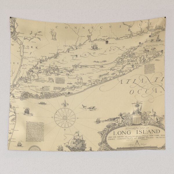 Item preview, Old Long Island NY Map (1925) Vintage Nassau & Suffolk New York Atlas designed and sold by BravuraMedia.