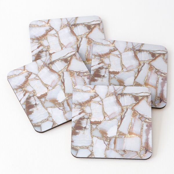 Item preview, white, gold and copper marble glass print designed and sold by HadeeeeL.