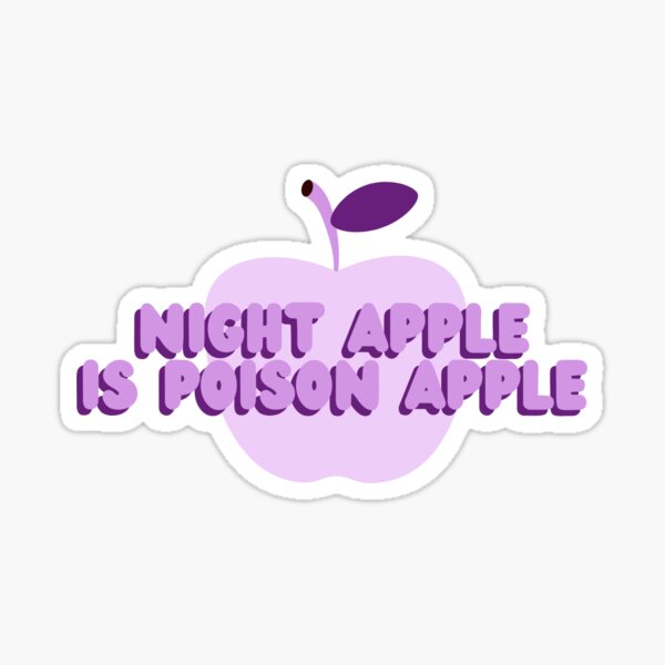 "BTS (방탄 소년단) Jungkook Quote Night Apple is Poison Apple" Sticker for