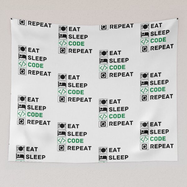 Item preview, eat sleep code repeat designed and sold by ronaldsonou.