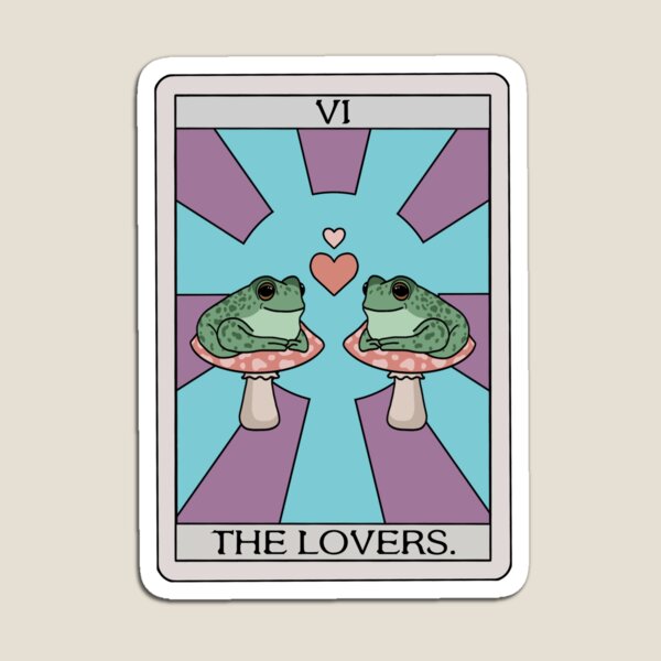 The Lovers Frog Tarot Magnet