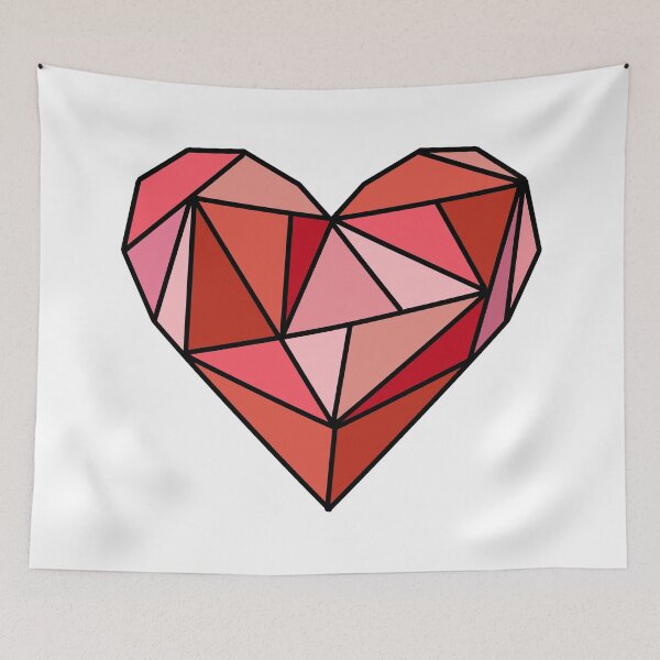 Item preview, Red geometric minimal heart designed and sold by PeachyLitchi.
