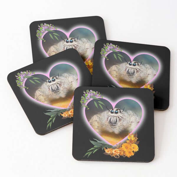 Item preview, Cute Jumping Spider In Flower Heart Frame Design designed and sold by EarthArtDesigns.