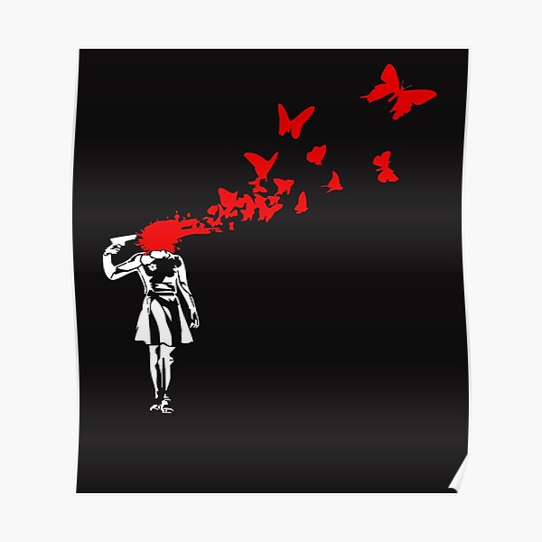 Wandbilder Banksy Butterfly Girl Redbubble
