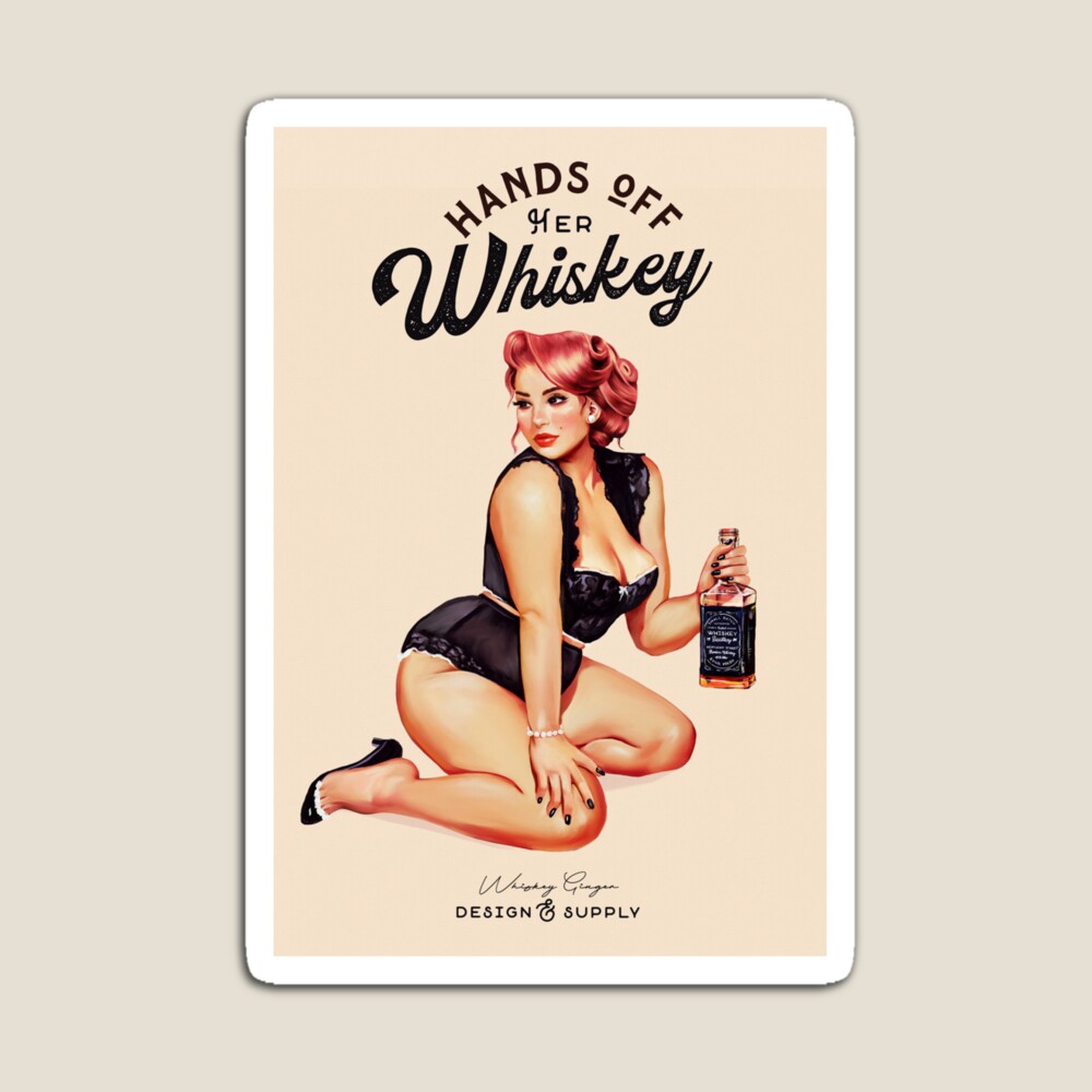 Heartbreak Lyrics & Liquor, 1975 Cool Retro Whiskey Pinup Girl