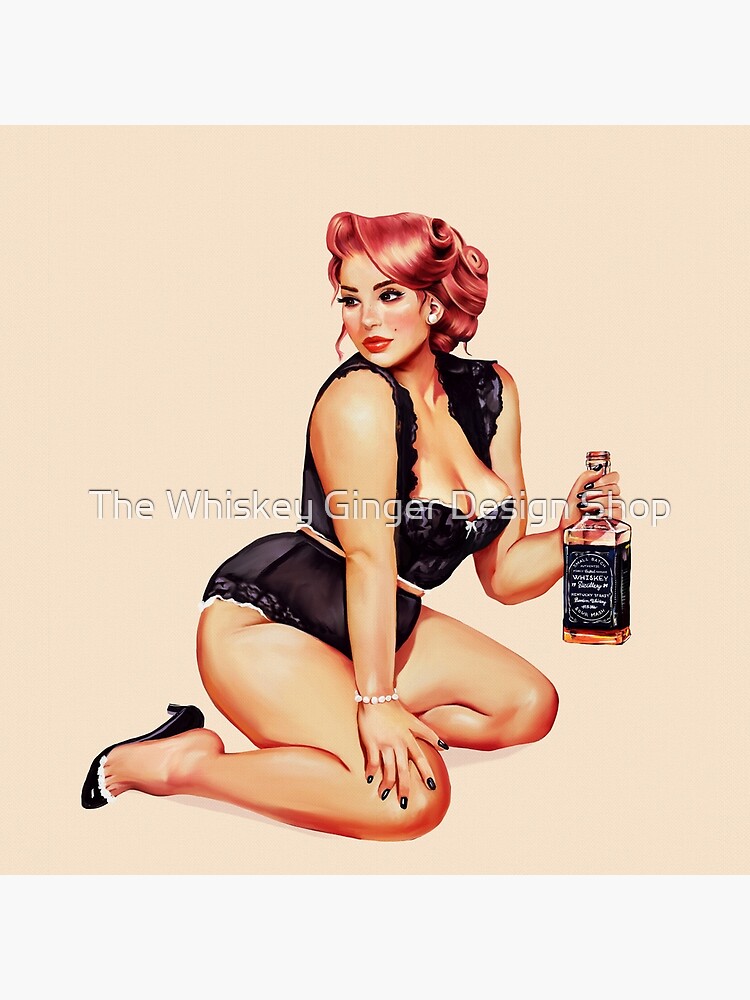 The Babes Of Bourbon Sexy Vintage Pinup Girl In Lingerie Drinking Whiskey  Art Art Print by The Whiskey Ginger