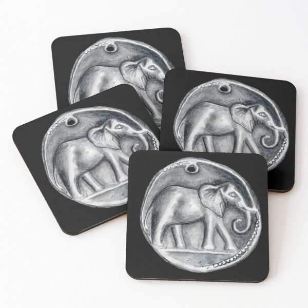 Item preview, Hannibal Carthage Elephant Coin Original Watercolor designed and sold by WillowNox7.