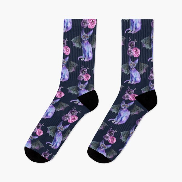 Item preview, Cute Halloween Pattern with spooky winged cat, and roses designed and sold by avalonmedia.