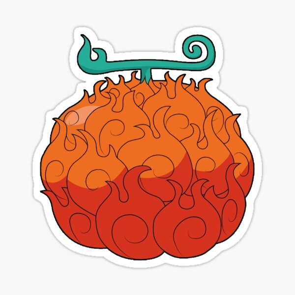 one piece mera mera no mi, flame flame fruit. Sticker for Sale by daegan0