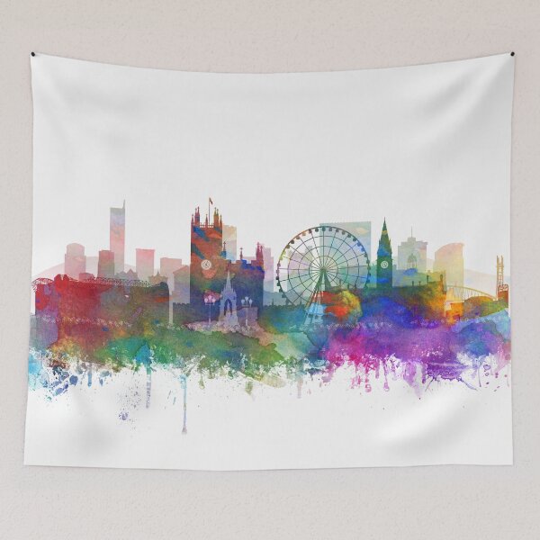 Item preview, Manchester Skyline Watercolor by Zouzounio Art designed and sold by zouzounioart.