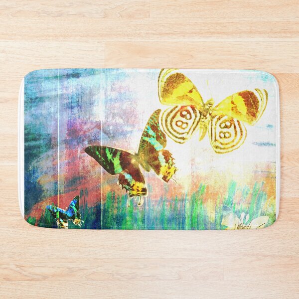 Item preview, Butterflies on Wooden Fence - Blue Tones designed and sold by Kelly Lees.
