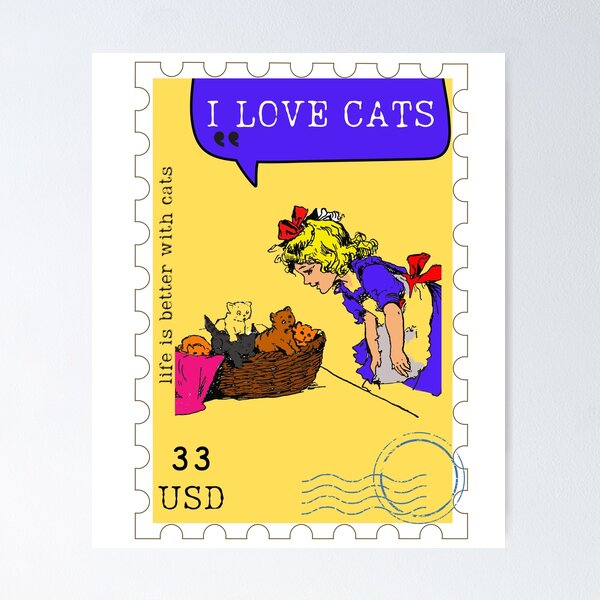 Artikelvorschau, Ich liebe Katzenstempel entworfen und verkauft von MIRORA.