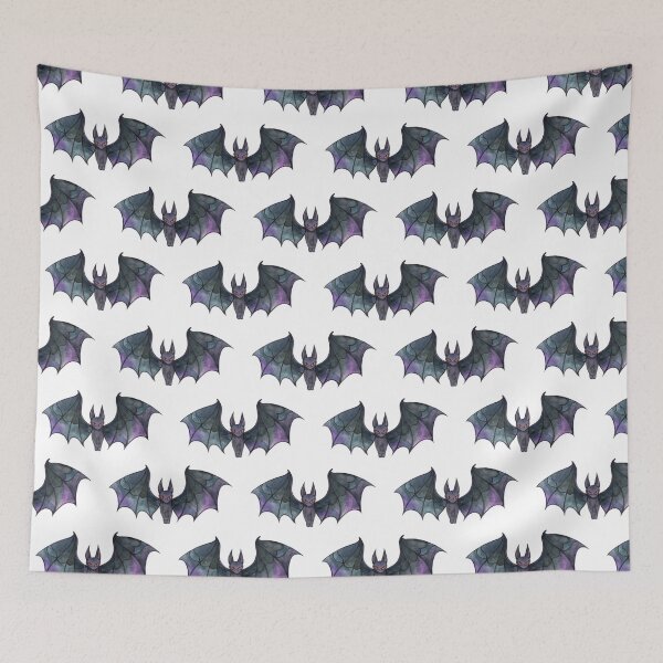 Aperçu de l'œuvre Joli motif Halloween de chauves-souris sur fond blanc créée et vendue par avalonmedia.