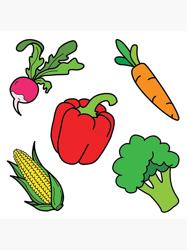 Kids Drawing Fruits Vegetable Photos, Images and Pictures