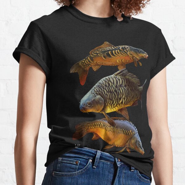 Carp T-Shirt Men Animal T-Shirts 3D Fish Shirt Print Black Tshirt