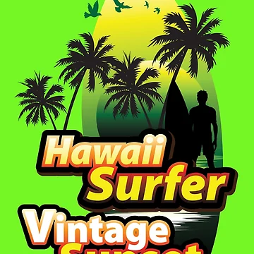 Artwork thumbnail, VINTAGE SUNSET SURFER by RIGHTCHUS