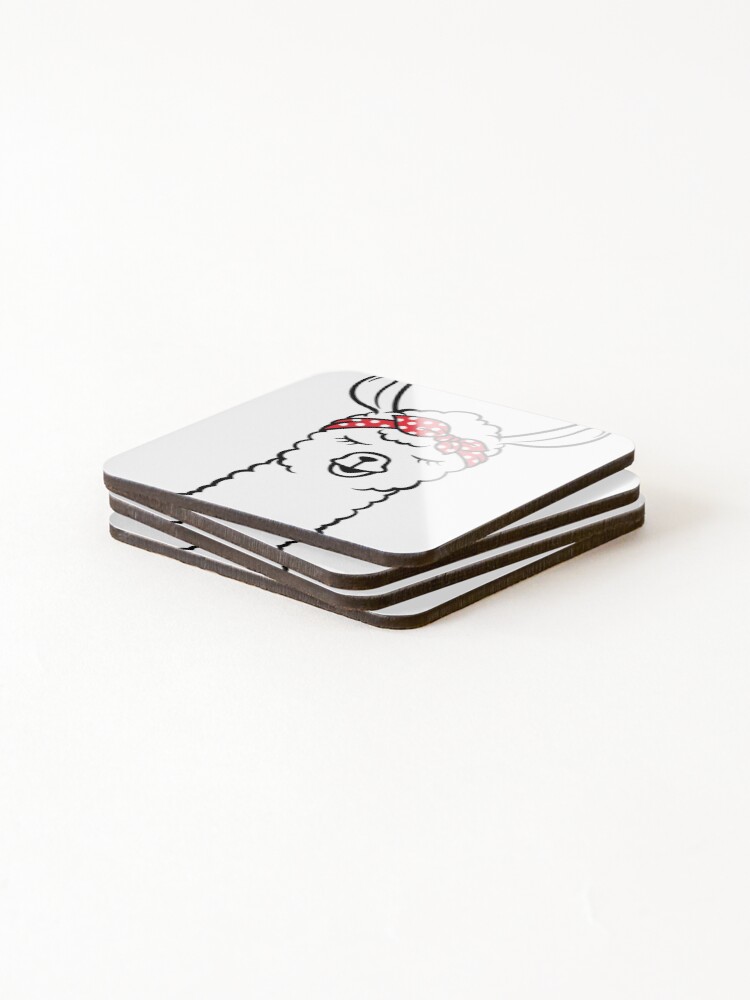 Thumbnail 4 of 5, Coasters (Set of 4), Llama Rapper designed and sold by roocky.