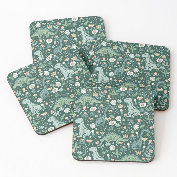 Item preview, Folk Floral Dinosaur designed and sold by latheandquill.