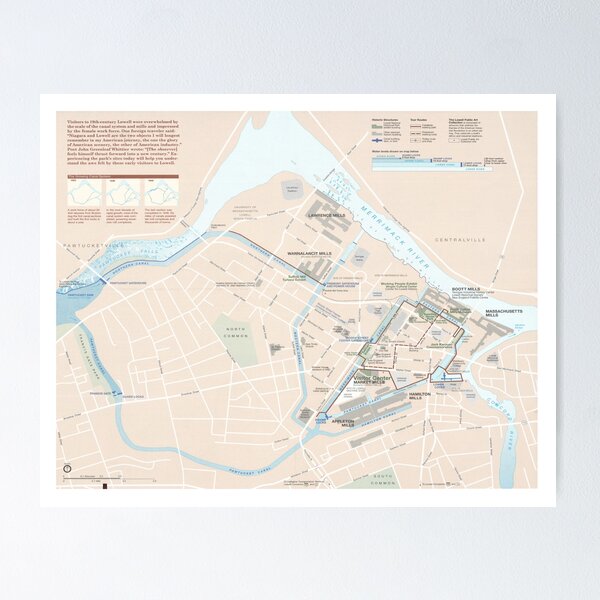 Item preview, Lowell National Historical Park Map (1999) Massachusetts Historic City Atlas designed and sold by BravuraMedia.
