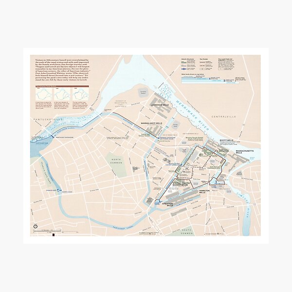 Item preview, Lowell National Historical Park Map (1999) Massachusetts Historic City Atlas designed and sold by BravuraMedia.