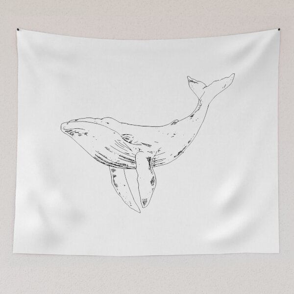 Item preview, Simplistic Black and White Whale Design designed and sold by SimonHai.