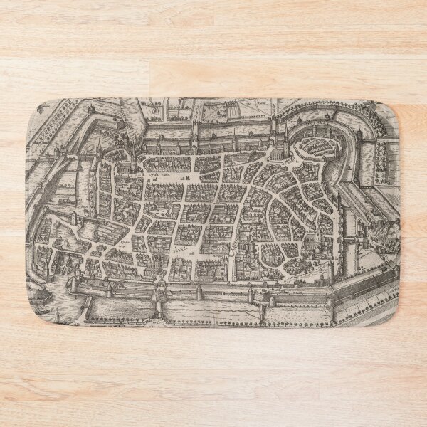 Item preview, Old Luneberg Germany Map (1597) Vintage Lumborg Town & Street Atlas designed and sold by BravuraMedia.