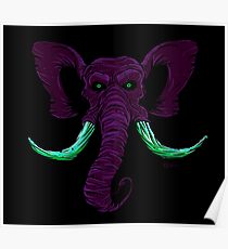 Blacklight Mammoth Poster