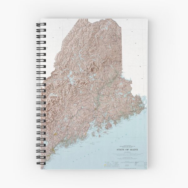 Item preview, Maine Relief Map (1977) The Pine Tree State Topographical Atlas designed and sold by BravuraMedia.