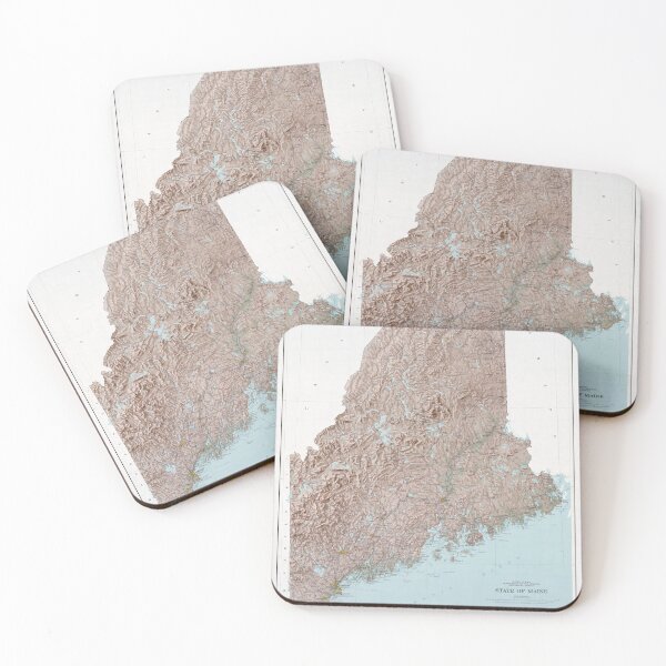 Item preview, Maine Relief Map (1977) The Pine Tree State Topographical Atlas designed and sold by BravuraMedia.