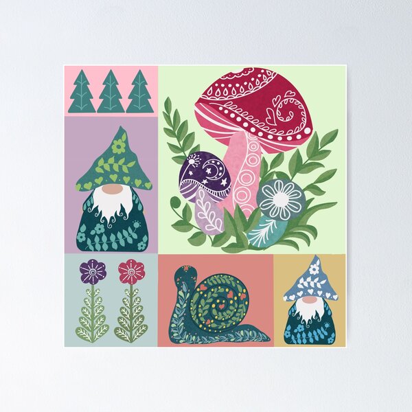 Item preview, Funky Folk Art Gnomes designed and sold by Christina Anderson.