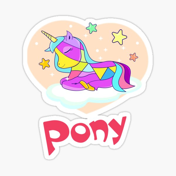 pony, unicorn, rainbow, fairy tale. Kids print collection Sticker