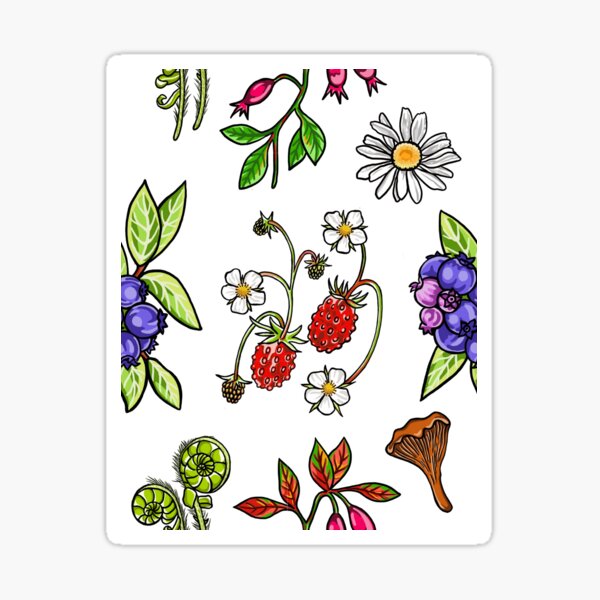 Boreal Berries and Other Yummy Things Sticker