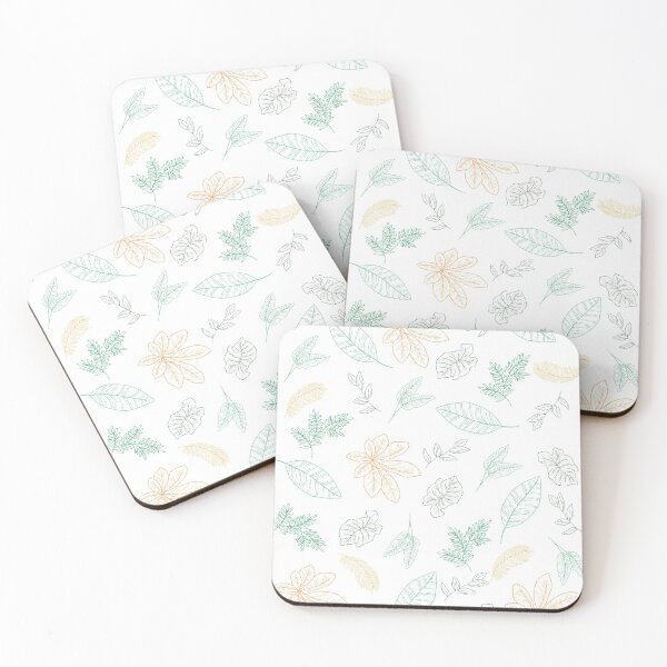Item preview, Green and Orange Tropical Leaf Line Art designed and sold by Krysanthe.