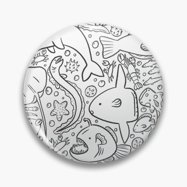 Sea Creatures Sketch Pin